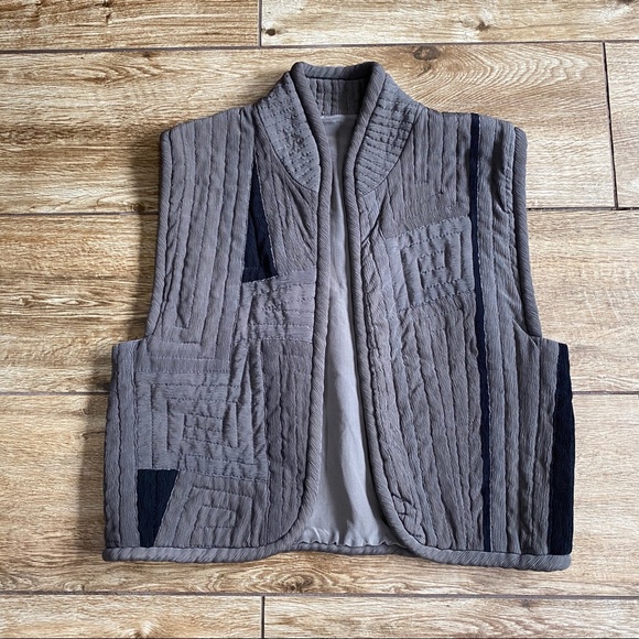 Kiss of the Wolf Quilt Silk Vest Sz M Art To Wear - Picture 7 of 12